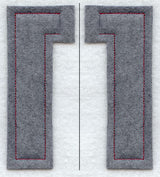 Collegiate Letter Pi (Crafty Cut Applique) (5 Inch)