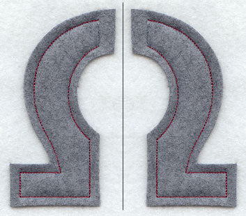 Collegiate Letter Omega (Crafty Cut Applique) (5 Inch)
