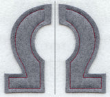 Collegiate Letter Omega (Crafty Cut Applique) (5 Inch)
