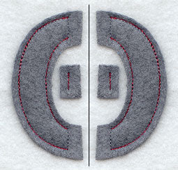 Collegiate Letter Theta (Crafty Cut Applique) (5 Inch)