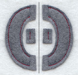 Collegiate Letter Theta (Crafty Cut Applique) (5 Inch)