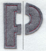 Collegiate Letter Rho (Crafty Cut Applique) (5 Inch)