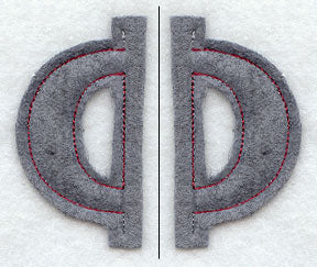 Collegiate Letter Phi (Crafty Cut Applique) (5 Inch)