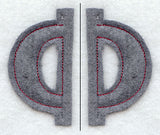 Collegiate Letter Phi (Crafty Cut Applique) (5 Inch)