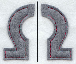 Collegiate Letter Omega (Crafty Cut Applique) (5 Inch)
