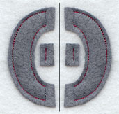 Collegiate Letter Theta (Crafty Cut Applique) (5 Inch)