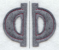 Collegiate Letter Phi (Crafty Cut Applique) (5 Inch)