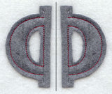 Collegiate Letter Phi (Crafty Cut Applique) (5 Inch)
