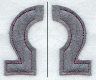 Collegiate Letter Omega (Crafty Cut Applique) (5 Inch)