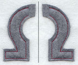 Collegiate Letter Omega (Crafty Cut Applique) (5 Inch)