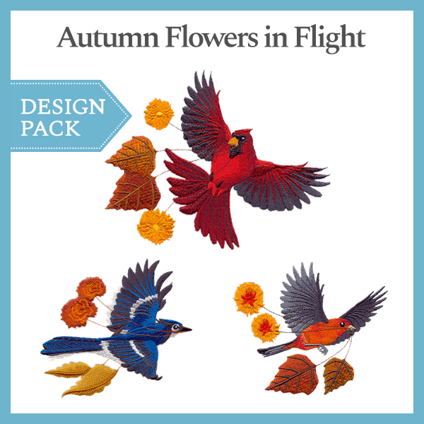 A Autumn Flowers in Flight Design Pack