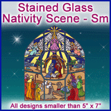 A Stained Glass Nativity Scene Design Pack
