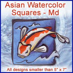 A Asian Watercolor Squares Design Pack