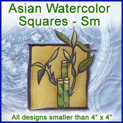 A Asian Watercolor Squares Design Pack