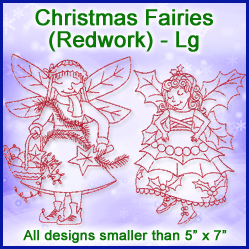 A Christmas Fairies (Redwork) Design Pack