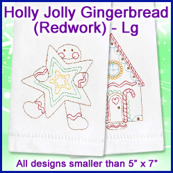 A Holly Jolly Gingerbread (Redwork) Design Pack