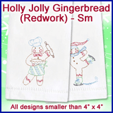 A Holly Jolly Gingerbread (Redwork) Design Pack