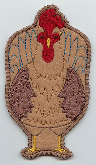 Rooster Silverware Holder (In-the-Hoop)