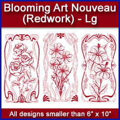 A Blooming Art Nouveau (Redwork) Design Pack