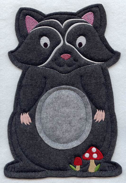 Raccoon and Mushrooms - Front (Crafty Cut Applique)