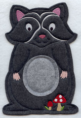 Raccoon and Mushrooms - Front (Crafty Cut Applique)