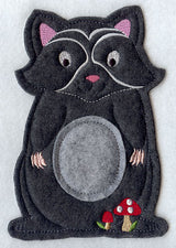 Raccoon and Mushrooms - Front (Crafty Cut Applique)