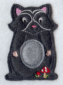 Raccoon and Mushrooms - Front (Crafty Cut Applique)