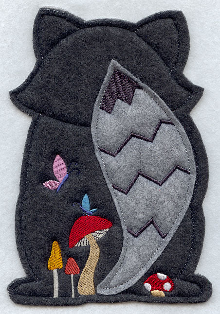 Raccoon and Mushrooms - Back (Crafty Cut Applique)