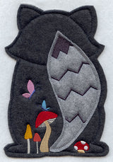 Raccoon and Mushrooms - Back (Crafty Cut Applique)