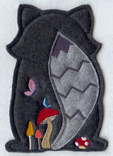 Raccoon and Mushrooms - Back (Crafty Cut Applique)