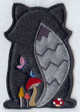 Raccoon and Mushrooms - Back (Crafty Cut Applique)