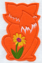 Fox in Flowers - Back (Crafty Cut Applique)