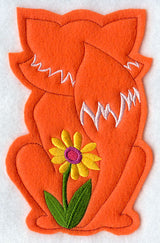 Fox in Flowers - Back (Crafty Cut Applique)