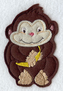 Happy Monkey - Front (Crafty Cut Applique)