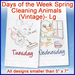 A Days of the Week Spring Cleaning Animals (Vintage) Design Pack
