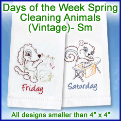 A Days of the Week Spring Cleaning Animals (Vintage) Design Pack