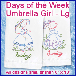 A Days of the Week Umbrella Girl Design Pack