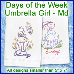 A Days of the Week Umbrella Girl Design Pack