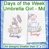 A Days of the Week Umbrella Girl Design Pack