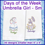 A Days of the Week Umbrella Girl Design Pack