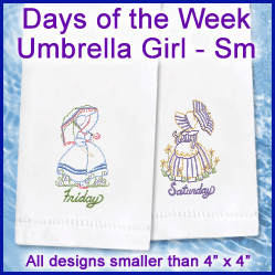 A Days of the Week Umbrella Girl Design Pack
