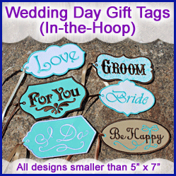 A Wedding Day Gift Tags (In-the-Hoop) Design Pack