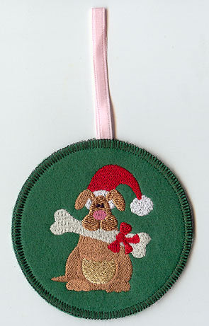Christmas Dog Ornament (In-the-Hoop)