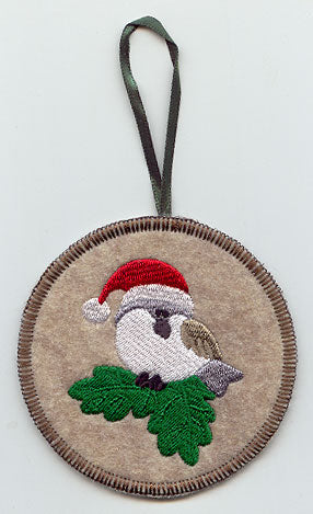 Christmas Chickadee Ornament (In-the-Hoop)