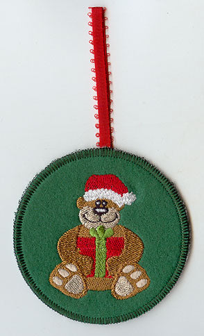 Christmas Bear Ornament (In-the-Hoop)