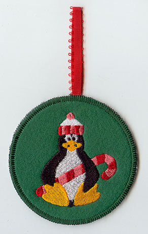 Christmas Penguin Ornament (In-the-Hoop)
