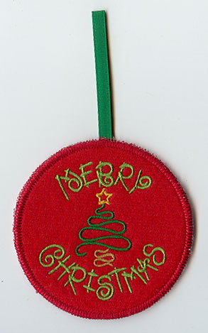 Merry Christmas Ornament (In-the-Hoop)