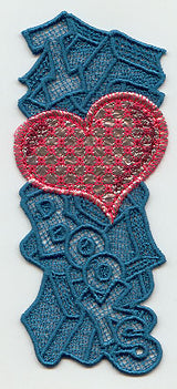 I Love Books Bookmark (Lace) (Mylar)
