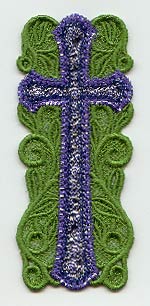 Cross Bookmark (Lace) (Mylar)