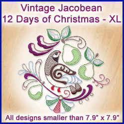 A Vintage Jacobean 12 Days of Christmas Design Pack